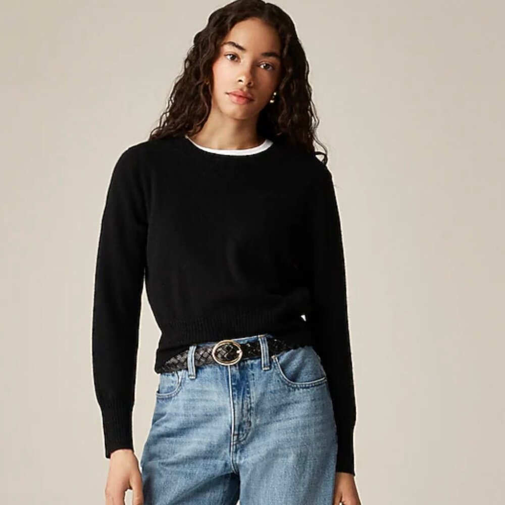 J Crew cashmere shrunken crewneck sweater
